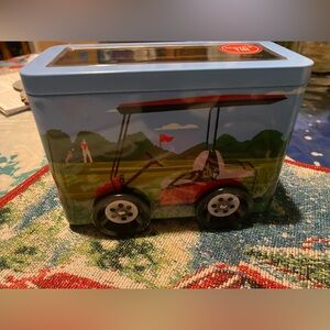 MENS Golf-Themed Dress Socks in Decorative Tin  Sz 8-12